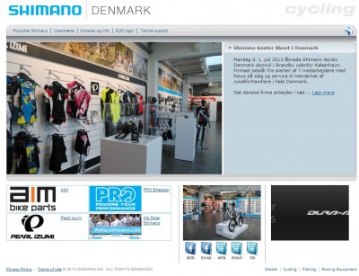 Shimano Nordic Danmark site